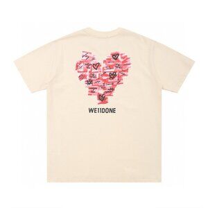 We11done Love Sticker Short Sleeve Cream